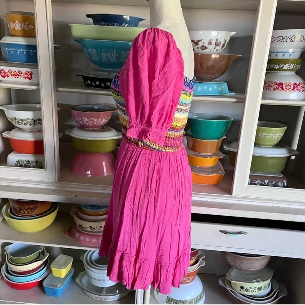 Vici Pretty in Pink Smocked Puff Sleeve Dress - Size XS - Picture 7 of 13